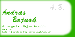 andras bajnok business card